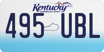KY license plate 495UBL