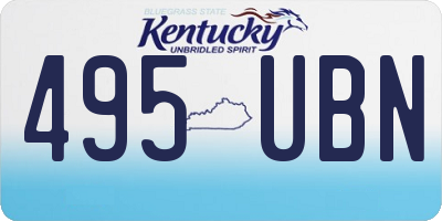 KY license plate 495UBN
