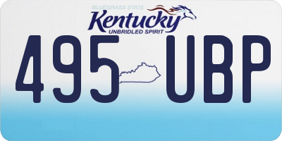 KY license plate 495UBP