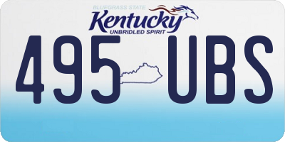 KY license plate 495UBS