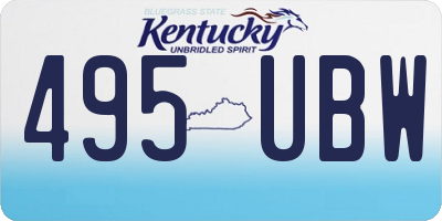 KY license plate 495UBW