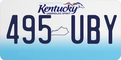 KY license plate 495UBY