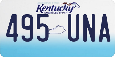 KY license plate 495UNA