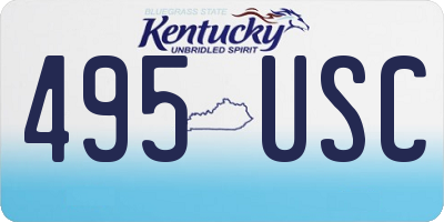 KY license plate 495USC