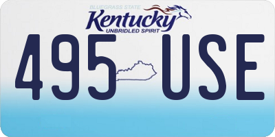 KY license plate 495USE