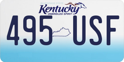 KY license plate 495USF