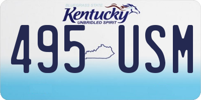 KY license plate 495USM