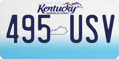 KY license plate 495USV