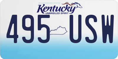 KY license plate 495USW