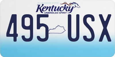 KY license plate 495USX