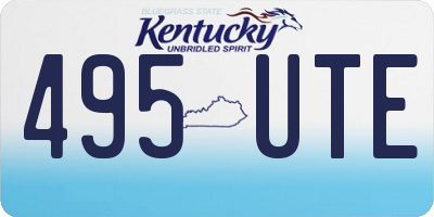KY license plate 495UTE