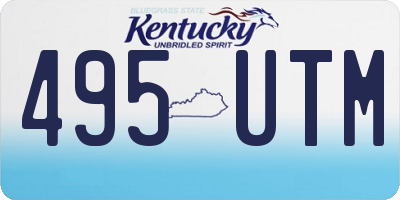 KY license plate 495UTM