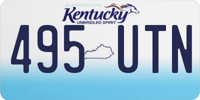 KY license plate 495UTN