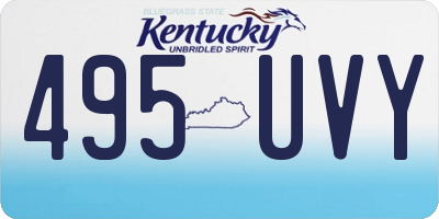 KY license plate 495UVY