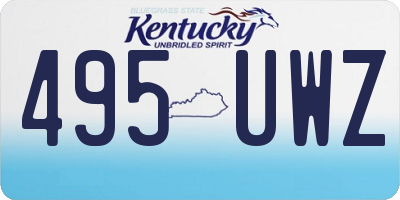 KY license plate 495UWZ