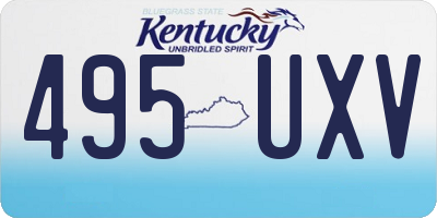 KY license plate 495UXV