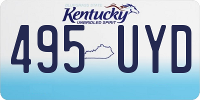 KY license plate 495UYD