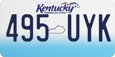 KY license plate 495UYK