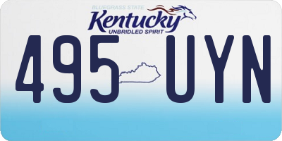 KY license plate 495UYN