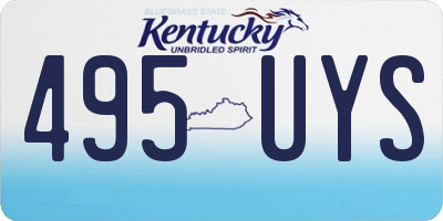 KY license plate 495UYS