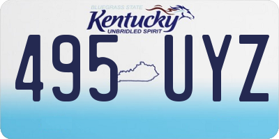 KY license plate 495UYZ