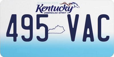 KY license plate 495VAC