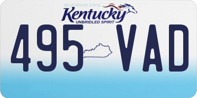 KY license plate 495VAD