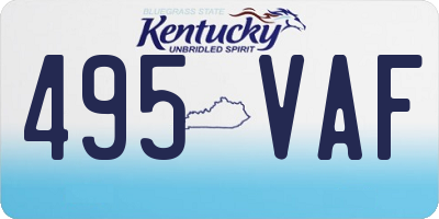 KY license plate 495VAF