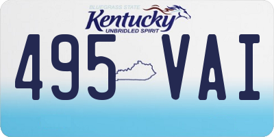 KY license plate 495VAI