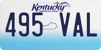 KY license plate 495VAL