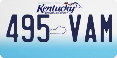 KY license plate 495VAM
