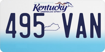 KY license plate 495VAN