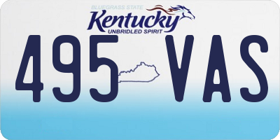 KY license plate 495VAS