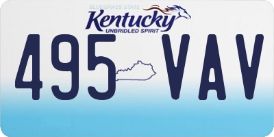 KY license plate 495VAV