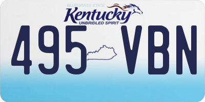 KY license plate 495VBN