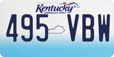 KY license plate 495VBW
