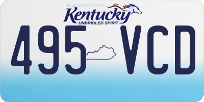 KY license plate 495VCD