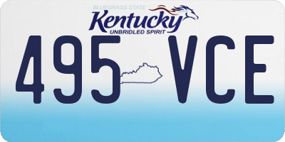 KY license plate 495VCE
