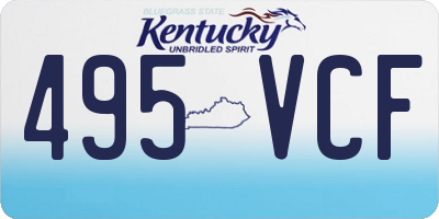 KY license plate 495VCF