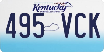 KY license plate 495VCK