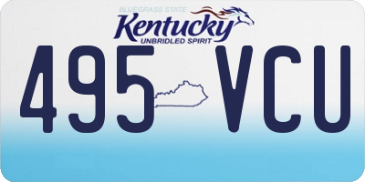 KY license plate 495VCU