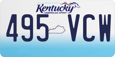 KY license plate 495VCW