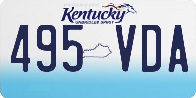 KY license plate 495VDA