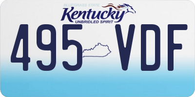 KY license plate 495VDF