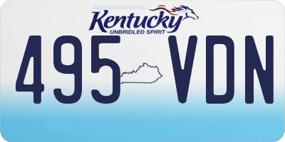 KY license plate 495VDN
