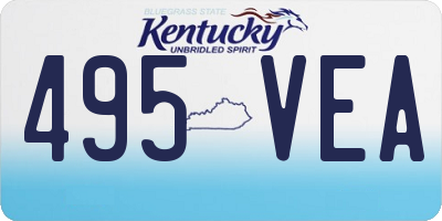 KY license plate 495VEA
