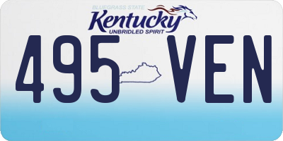 KY license plate 495VEN