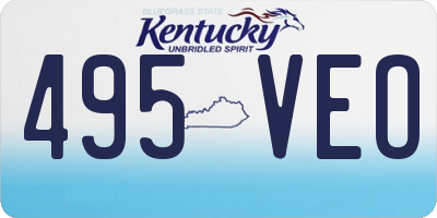 KY license plate 495VEO