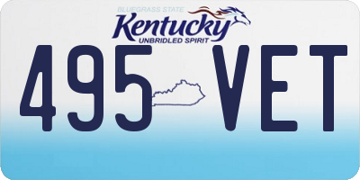 KY license plate 495VET