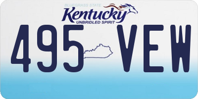 KY license plate 495VEW